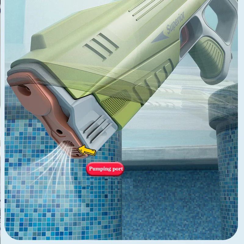 43cm Full Electric Automatic Water Storage Gun Toys Portable Children Summer Beach Outdoor Fight Fantasy Toys for Boys Kids Game ALPENZO
