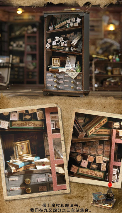Magic Shop DIY Wooden Dollhouse Miniature Doll House Kit with Furniture Roombox Retro Home Model Toy for Children Gift ALPENZO