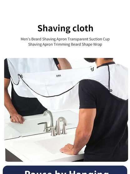 Shaving Apron for Men, Beard Catcher Cape, Hair Trimming Bib for Shaver & Barber, Easy Clean Face & Beard Hair Catcher