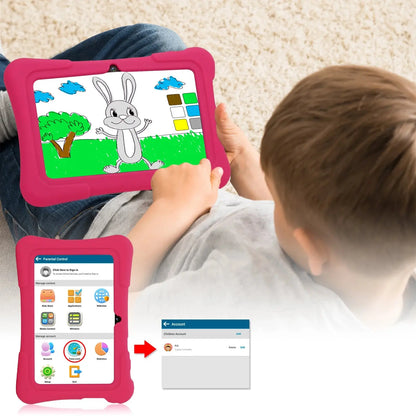 PRITOM 7 Inch Kids Tablet Quad Core Android 10 32GB WiFi Bluetooth Educational Software Installed - ALPENZO
