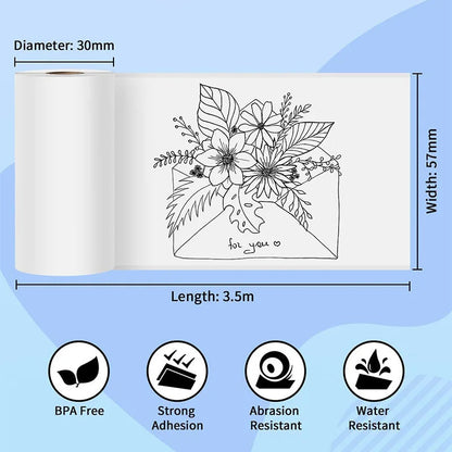 Thermal Paper MINI Printing Self-adhesive Label Sticker For Mini Printers Pose Machine Kid Camera Stickers 57mm Width Rolls ALPENZO