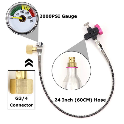 Soda Quick Connect Pink Co2 Cylinder Refill Adaptor Filling Station Fit Soda @ stream Terra DUO Art Cylinder