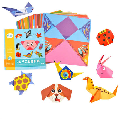 Kids Montessori DIY Craft Toys Cartoon Animal Origami Handcraft Paper Art Learning Educational Toys for Boys Girls Gift ALPENZO