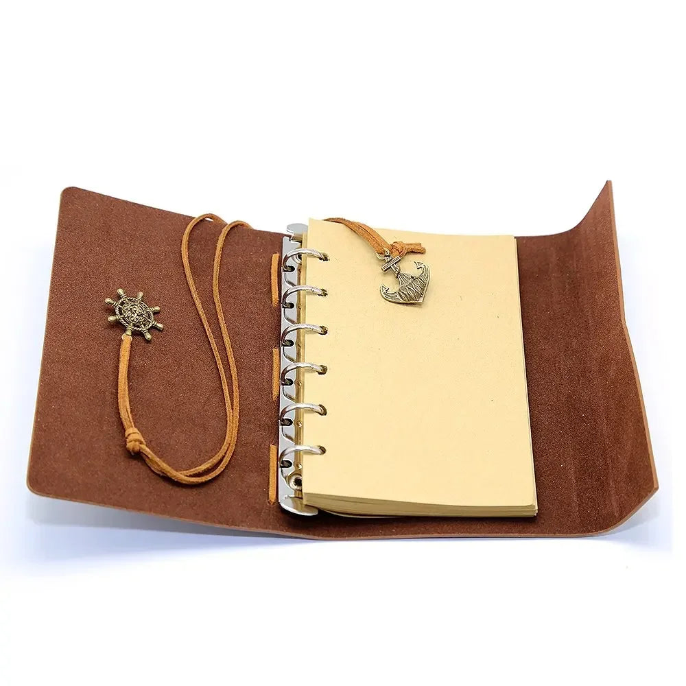 Retro Notebooks & Journals Agenda  Binder Sketch Book Leather Soft Cover 14x10cm Replaceable Kraft Paper Inner Korean Stationery ALPENZO