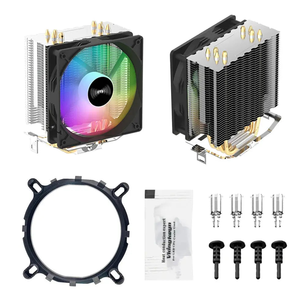 TEUCER CPU Cooler 4 Heat Pipes PC Radiator Cooling 3PIN PWM Silent Rgb Fan For Intel 1700 1150 1155 1156 1366 AM2/AM3/AM4 AMD - ALPENZO