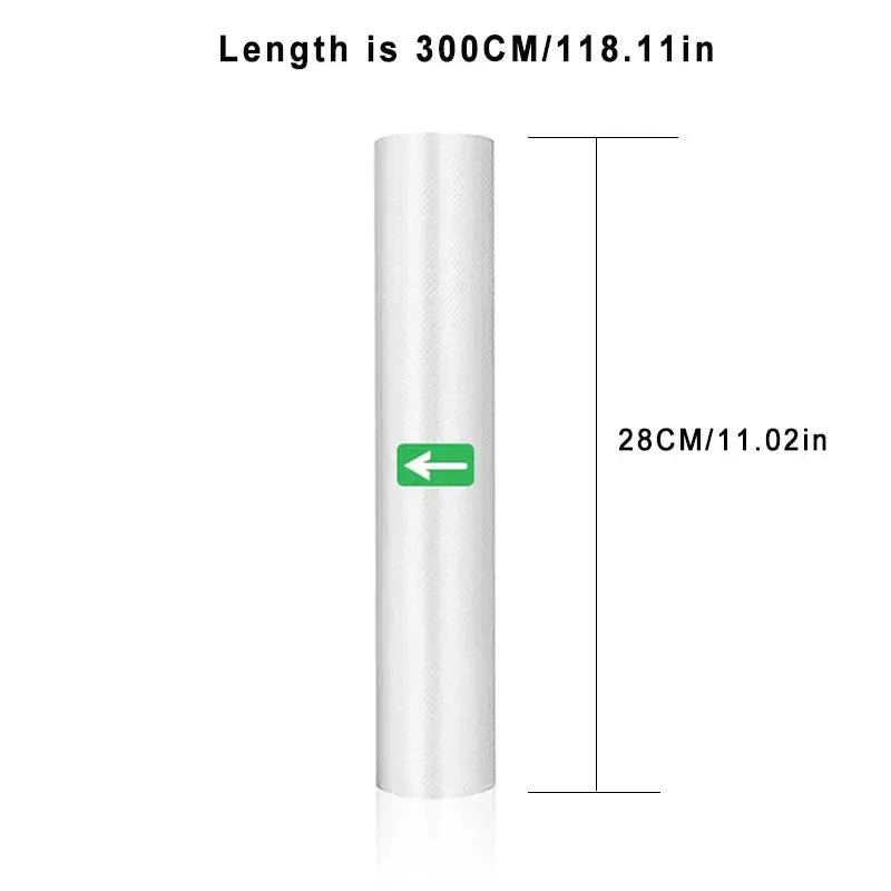 1 Roll 300CM Vacuum Seal Bags For Food, Food Saver Bags Rolls, Household Vacuum Packing Bag, Vacuum Sealer, Vacuum Storage Bags - ALPENZO