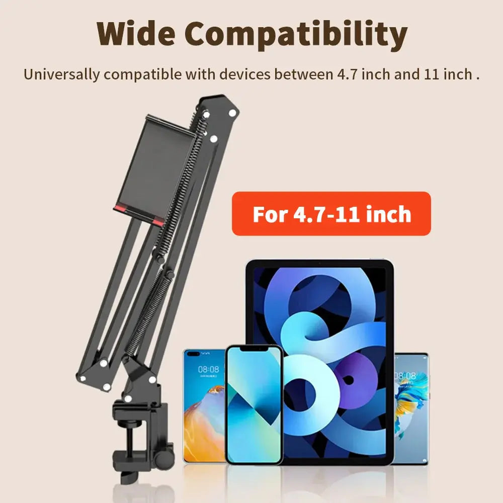 Tablet Holder for Bed with 90cm Metal Arm Pad Stand Tablet Bracket 360° Rotating Bed Phone Mount for 4.5~12.9 inch Phone Tablet - ALPENZO