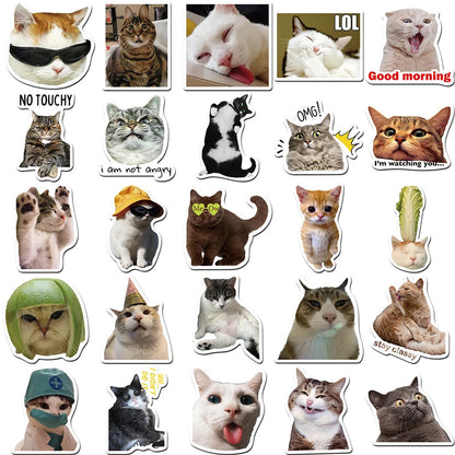 10/30/50pcs Kawaii Cat Meme Stickers Graffiti Notebook Luggage Laptop Phone Stationery Cute Cartoon Decals DIY Waterproof Toys ALPENZO