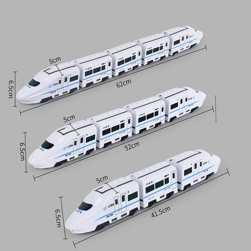 Kids DIY Simulation High Speed Railway Train Toy Car Electric Sound Light Model Train Educational Toys Boys Girls Gift Birthday ALPENZO