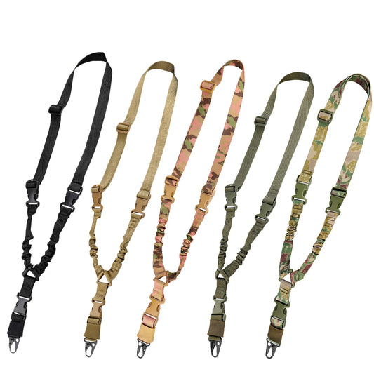 Tactical Gun Single Point Sling Adjustable Bungee Rifle Shoulder strap length for Airsoft Hunting Accessories Strap M4 with pad