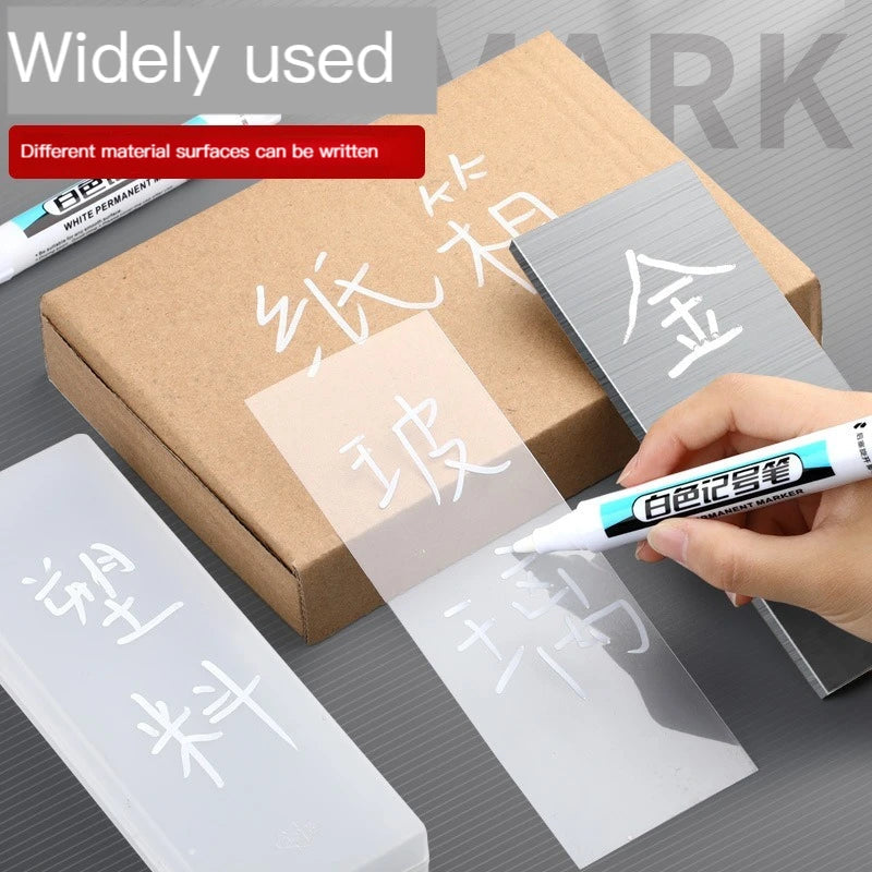 1/4Pcs White Permanent Paint Pen set for Wood Rock Plastic Leather Glass Stone Metal Canvas Ceramic Deep Hole Marker 0.7mm ALPENZO