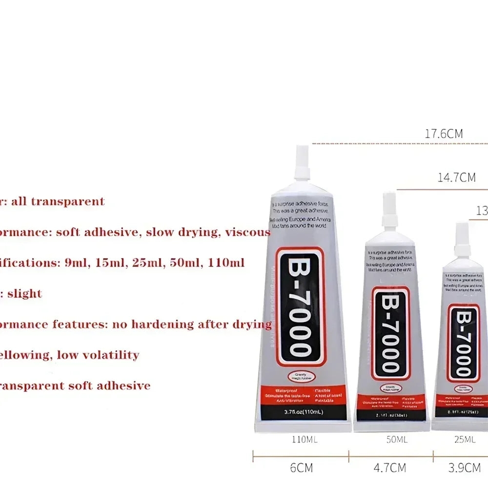 1 pc 15/50/110ml B-7000 Glue T-8000 Adhesive Epoxy Resin Repair Cell Phone Touch Screen Liquid Glue Jewelry Craft Adhesive Glue ALPENZO