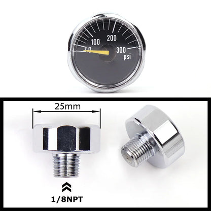 Air Mini Micro Pressure Gauge Manometre Manometer | Thread 1/8BSP(G1/8) 1/8NPT M10 M8 | 30PSI 300PSI 5000PSI 6000PSI 350BAR