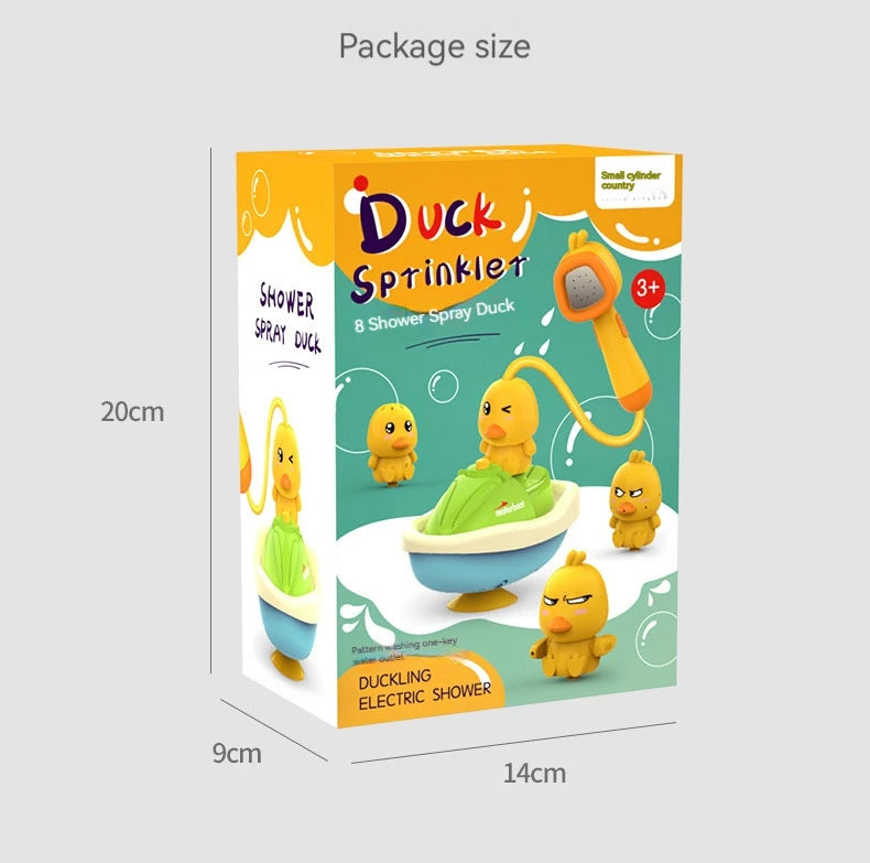 Cute Duck Bathtub Boat Toy with 3 Emotional Ducks Automatic Water Spray Toys for Toddlers, Sensory Interactive Baby Shower Gift ALPENZO