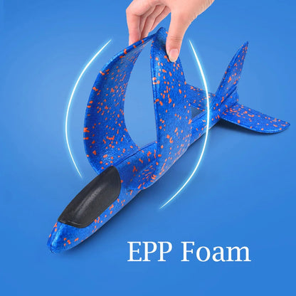 Large Foam Plane Glider Hand Throw Airplane Inertial EPP Bubble Planes Outdoor Launch Kids Toys for Children Boys Gift ALPENZO
