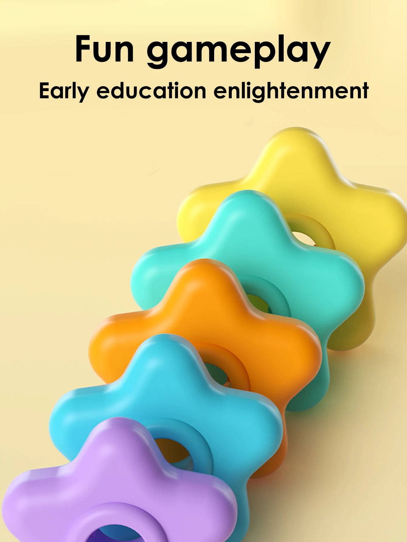 Montessori Rotating Rainbow Tower Baby stacking Puzzle Toys safety andEnvironmental Protection Colored children's Toys ALPENZO