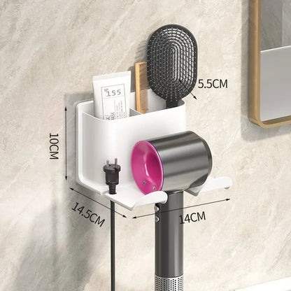 No Punching Hair Dryer Holder Makeup Hair Tool Storage Rack Wall Shaver Comb Sundries Shelf Bathroom Organizer Home Accessories