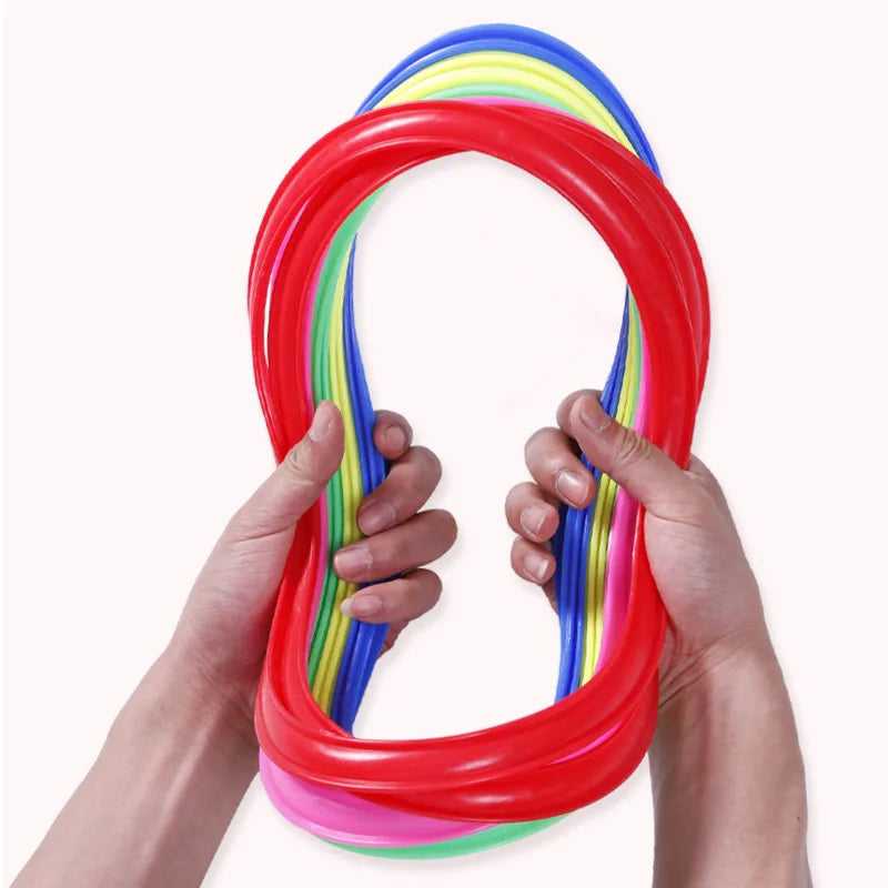 Outdoor Kids Funny Physical Training Sport Toys Lattice Jump Ring Set Game with 10 Hoops 10 Connectors for Park Play Boys Girls ALPENZO