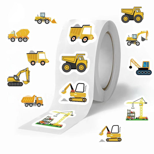 500Pcs Construction Vehicle Sticker Roll For Kids Reward Encourage Sticker For Labels Thank You Sticker Kids Toys ALPENZO