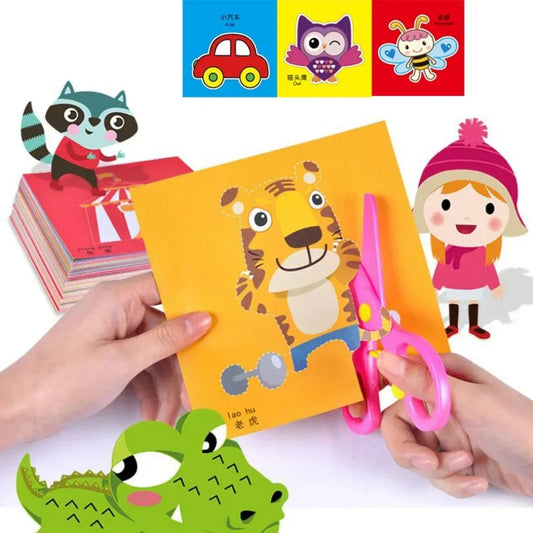 48Pcs Handmade Paper Cut Book Kids Craft Toys DIY Cartoon Scrapbooking Paper Art Toys Kids Learning Toys for Children Gifts ALPENZO