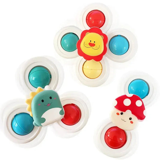 Juego de juguetes giratorios de animales de dibujos animados para niños, ventosa giratoria, ventana, silla alta, mesa, baño ALPENZO