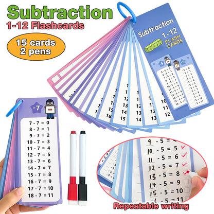 1-12 Maths Table Cards Self Check Math Learning Tool Montessori Mathematical Teaching Aids Add&Subtract or Multiply&Divide Set ALPENZO