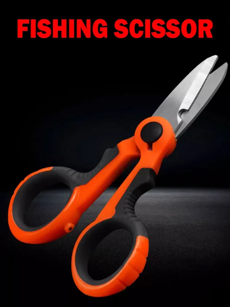 420 Stainless Steel Fishing Scissor Accessories Electrician Portable Scissors Plier Cut PE Braid Line Lure Carp Fishing Tools
