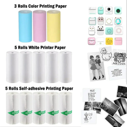Thermal Paper MINI Printing Self-adhesive Label Sticker For Mini Printers Pose Machine Kid Camera Stickers 57mm Width Rolls - ALPENZO