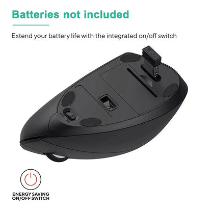 Vertical Mouse Ergonomic 2.4GHz Wireless Optical Mice 3 Adjustable DPI 800/1200/1600 6 Buttons for Laptop PC Computer Desktop - ALPENZO