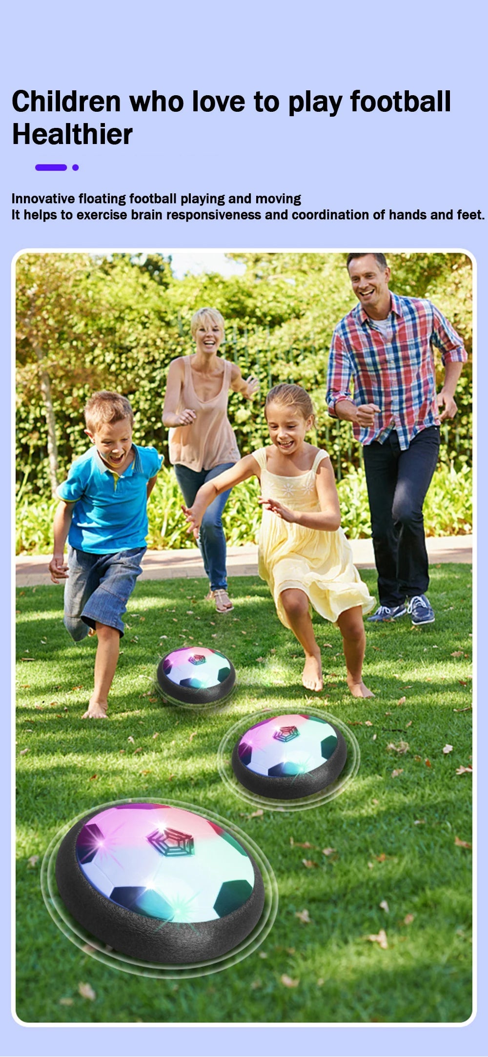 1 Pcs Battery Type Electric Light Air Cushion Indoor Parent Child Exercise Suspended Football ALPENZO
