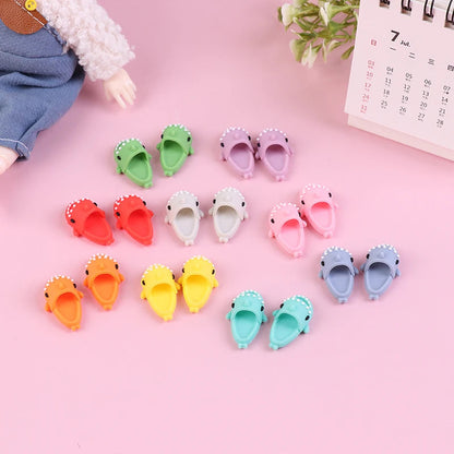 1 Pair For SD Doll For OB11 Doll Slippers Girl Gifts Doll Shoes Dolls Accessories Play House Shark Slippers ALPENZO