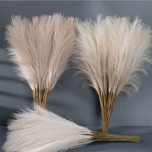 10pcs Faux Pampas Grass, Pampas Grass For Floor Vase, Pampas Grass Decor Tall For Vase Fillers, Boho Rustic Farmhouse Home Decor - ALPENZO