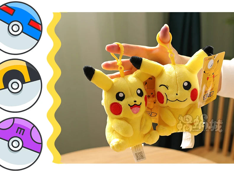 Clearance_Original Pokemon Plush Keychain Cartoon Toys Pikachu Charmander Psyduck Squirtle Snorlax Wobbuffet Doll Kids Kawai Toy ALPENZO