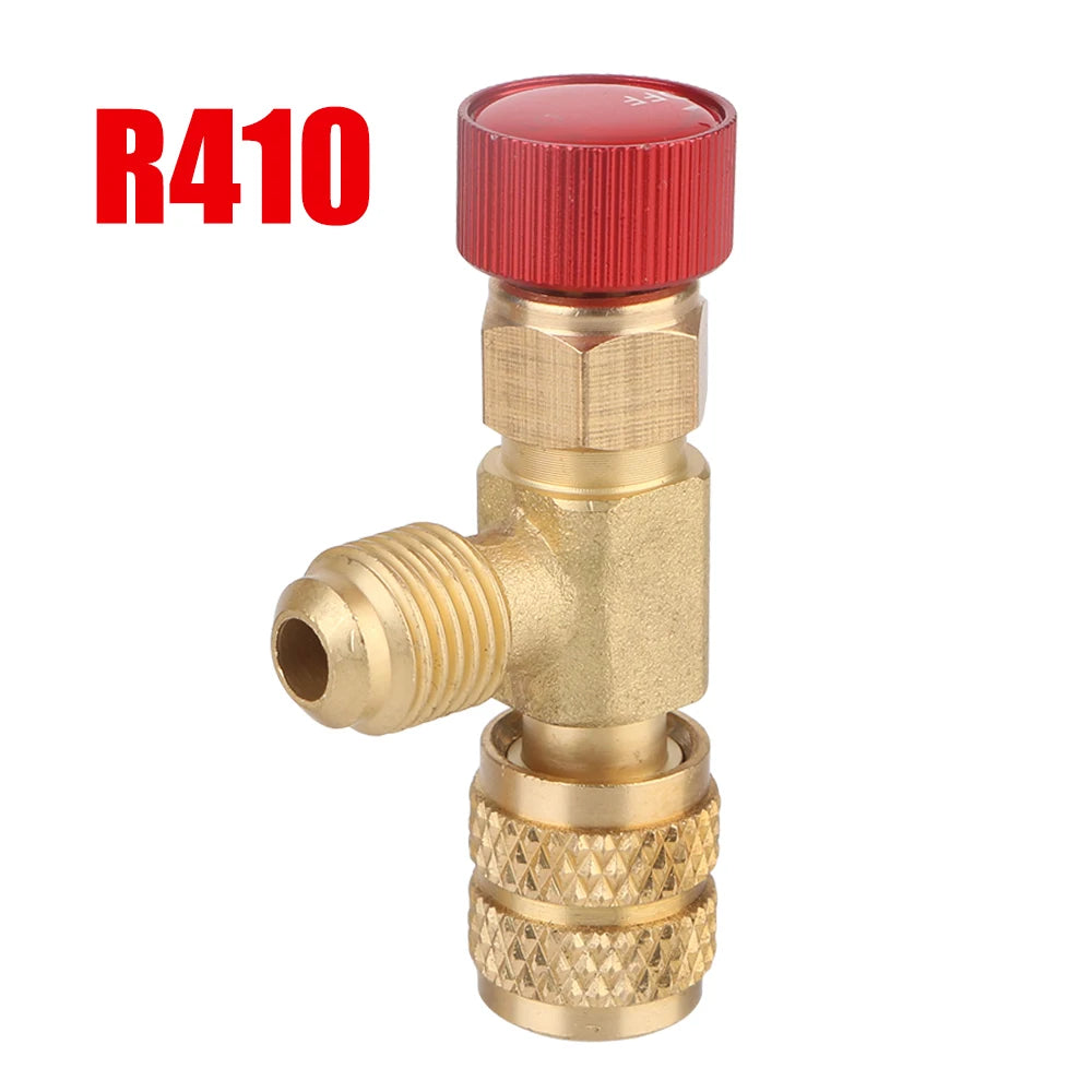 1/4 " Air Conditioning Refrigerant Valve R22 R410 AC Valve 1pc Air Conditioning Repair and Fluoride Filler Joint Safety Adapter - ALPENZO