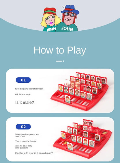 Guess Who I Am Puzzle Game Two Person Interactive Portable Tray Puzzle Board Game Suitable for Children ALPENZO