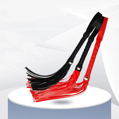 High Quality Pu Leather Pimp Whip Racing Riding Crop Party Flogger Hand Cuffs Queen Black Horse Riding Whip