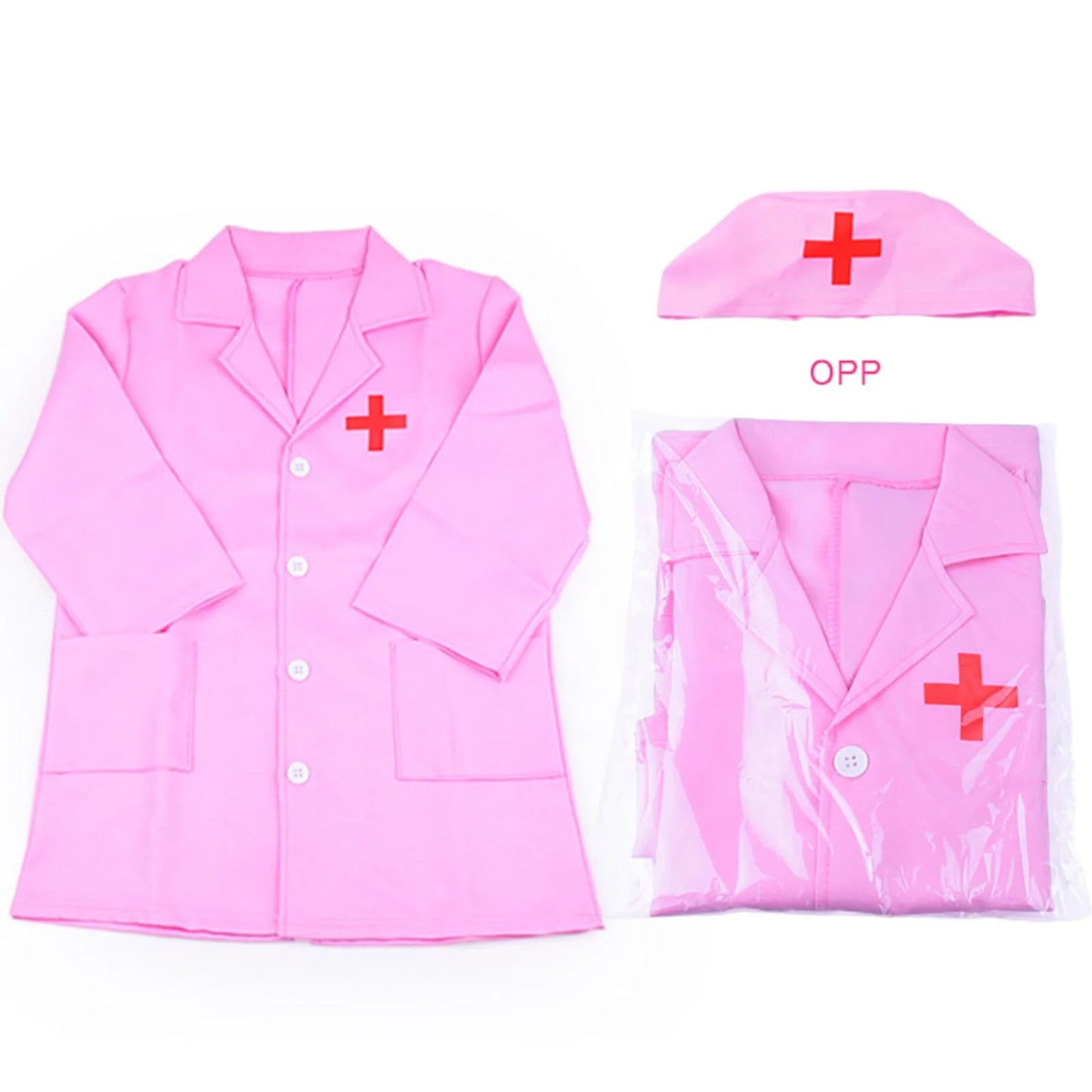 Doctor's clothes, long-sleeved nurse's children's performance clothes, family toys ALPENZO