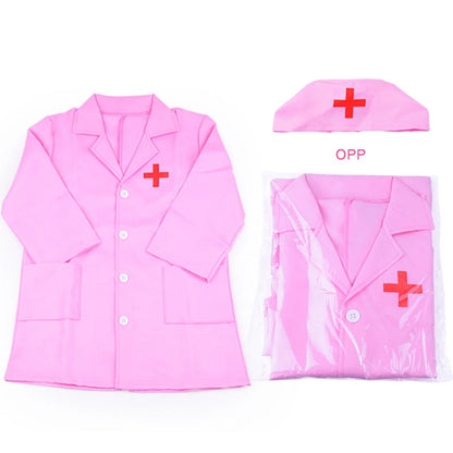 Doctor's clothes, long-sleeved nurse's children's performance clothes, family toys ALPENZO