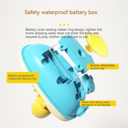 Cute Duck Bathtub Boat Toy with 3 Emotional Ducks Automatic Water Spray Toys for Toddlers, Sensory Interactive Baby Shower Gift ALPENZO