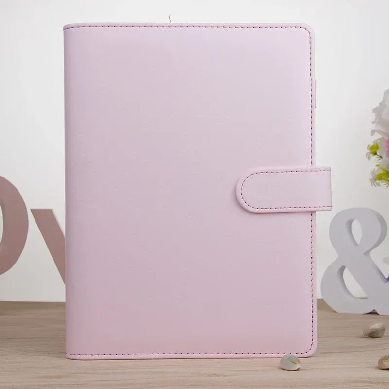 Macaroon Color A6/A5 PU Leather DIY Binder Notebook Cover Diary Agenda Planner Paper Cover School Stationery ALPENZO