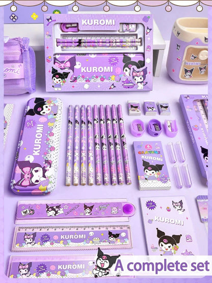 Sanrio Kuromi Melody Cinnamoroll Stationery Gift Box Girls Primary School 12-Piece School Supplies for Children Kawaii New Hot ALPENZO