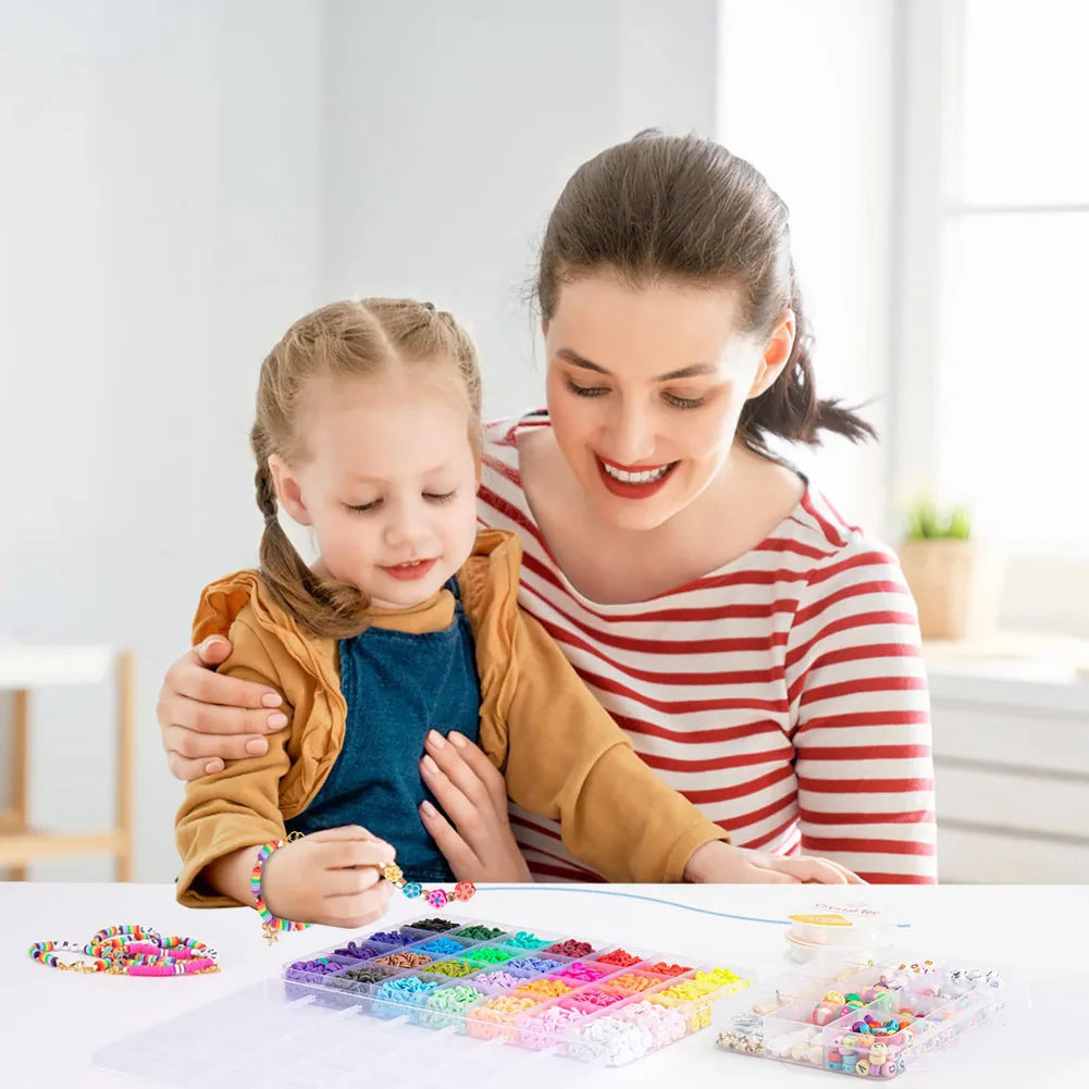 500pcs DIY Handmade Beaded Children's Toy Creative Loose Spacer Beads Crafts Making Bracelet Necklace Jewelry Kit Girl Toy Gift ALPENZO