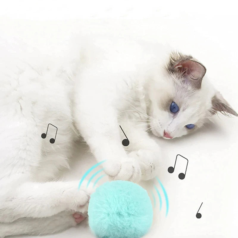 Interactive Ball Smart Cat Toys Plush Electric Catnip Training Toy Kitten Touch Sounding Pet Product Squeak Toy Ball - ALPENZO