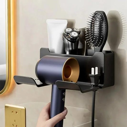 1 Pcs Hair Dryer Holder Wall Dryer Cradle Straightener Stand Hairdryer Organizer Box Plastic Hair Dryer Stand Bathroom Organizer - ALPENZO