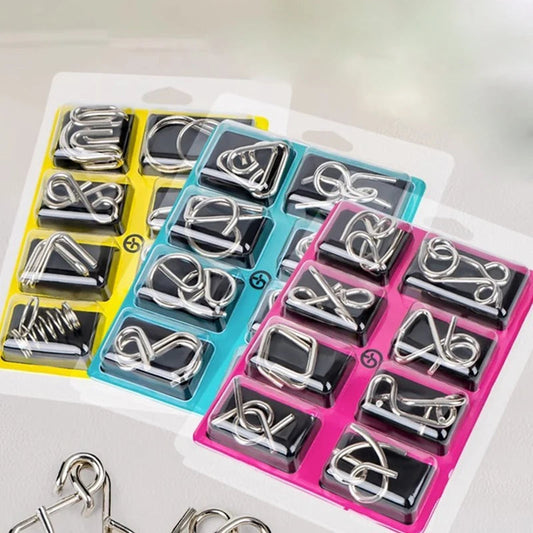 Nine link Metal Children's Puzzle Toy Adult Ieisure Stress Reducing Intelligence Buckle 8-piece Set With Detachable Buckle ALPENZO