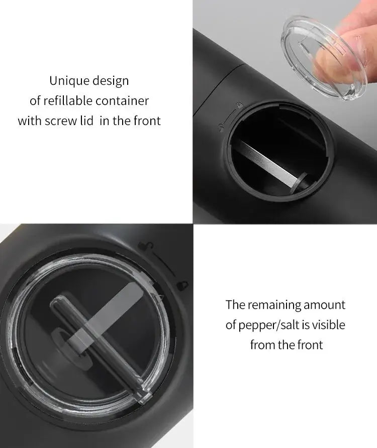 Rechargeable USB Electric Automatic Salt and Pepper Grinder Set Gravity Spice Mill Adjustable Spices Grinder Kitchen Tools - ALPENZO