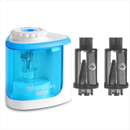 Tenwin Electric/Manual 2 in 1 Pencil Portable Sharpener Safe Student Helical Steel Blade Kids Adults Auto Pencil Sharpener 8005 ALPENZO