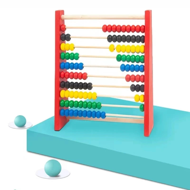 Montessori Teaching Aids Abacus Rack Children's Early Education Colorful Calculation Rack Ten Wooden Toys Back To School Gift ALPENZO