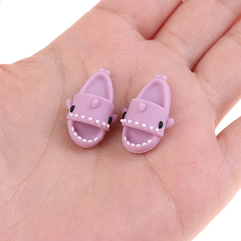 1 Pair For SD Doll For OB11 Doll Slippers Girl Gifts Doll Shoes Dolls Accessories Play House Shark Slippers ALPENZO