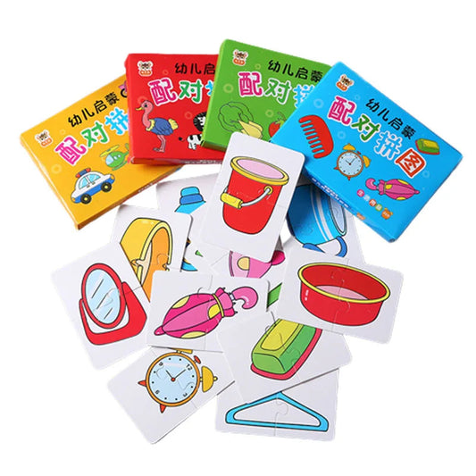 32PCS Toddler Card Match Game Cognitive Truck Fruit Animal Life Set Puzzle Children Cognitive Early Educational Puzzle Toys ALPENZO